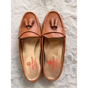 Marc Joseph Red Leather Pearl St Mule Loafers Tassel Slip On Shoes Womens Size 7